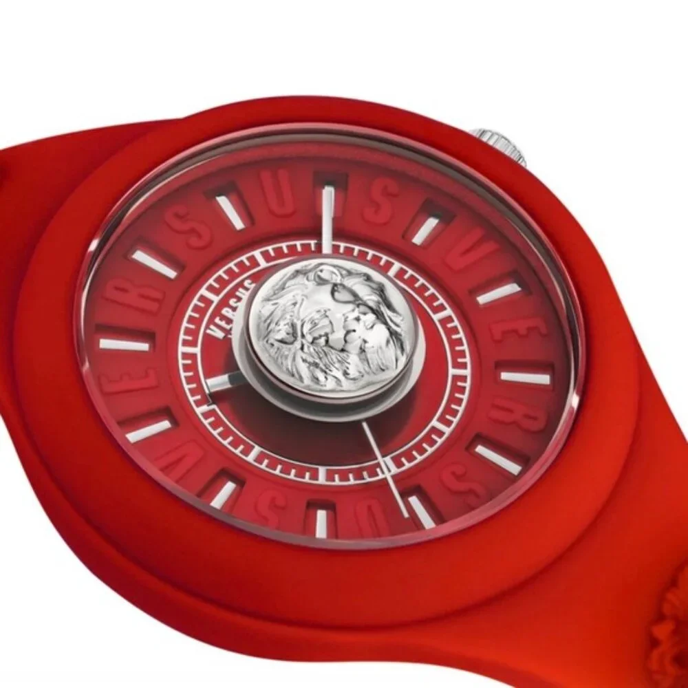 Versus Versace Women's Fire Island Lion Silicone Strap Watch 39mm Red